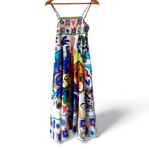 ❤️ Le Soliel Multicolored Printed Midi Dress Size M NWOT